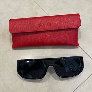 Guess black square shield sunglasses
